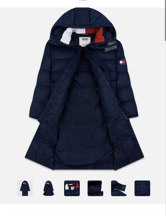 Geaca lunga TOMMY JEANS din pene si puf