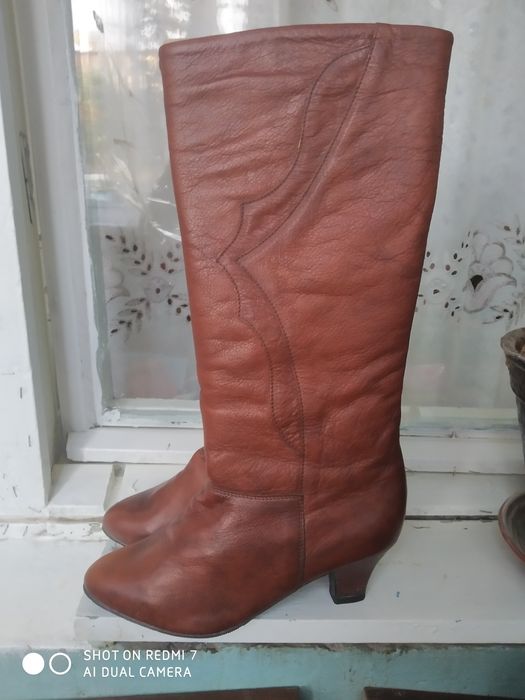 Сапоги кожанные женские