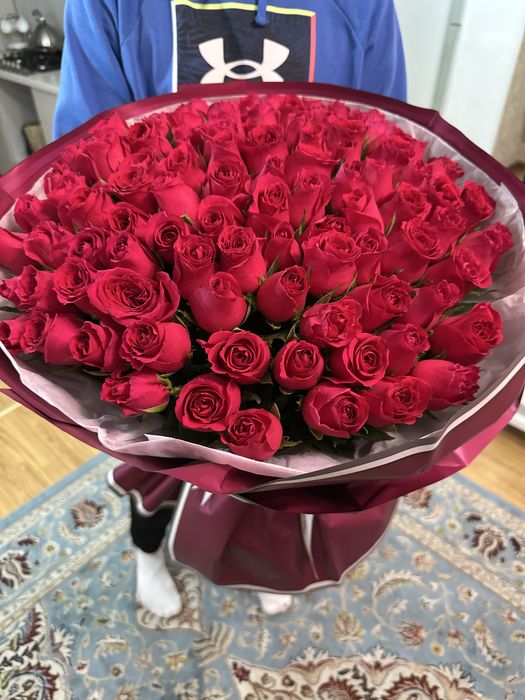 Цветы, розы 101 штук