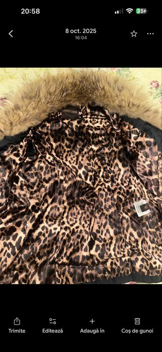 Geaca dama Roberto Cavalli -S cu blana naturala