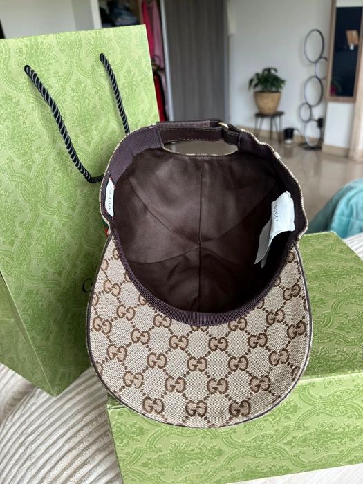 Sapca unisex Gucci originala bej baseball hat with Web noua cu factura