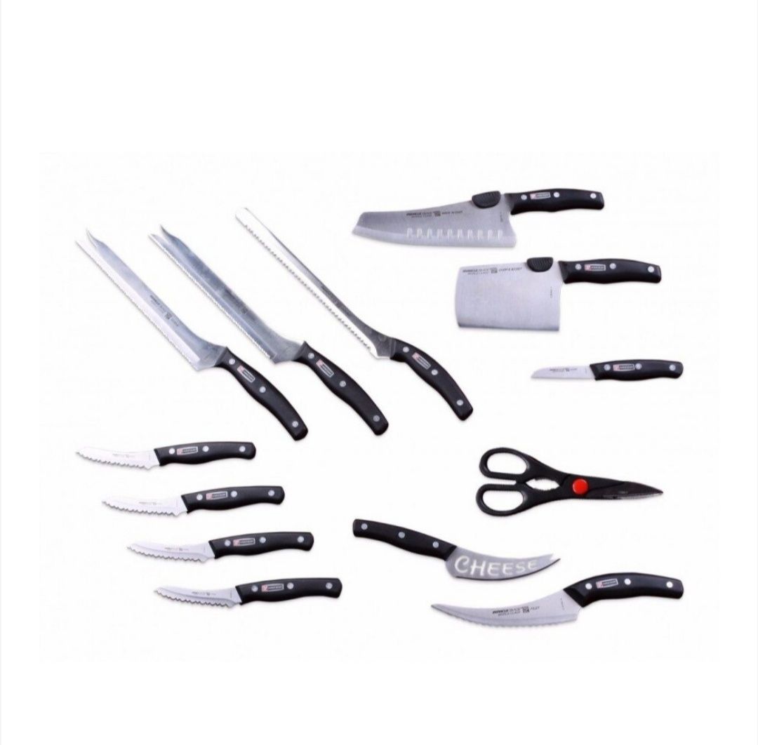 Set Cadou 12 cutite + 1 foarfeca Otel inoxidabil mânere nituite