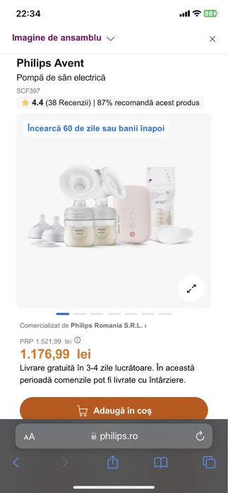 Pompa de san electrica Philips