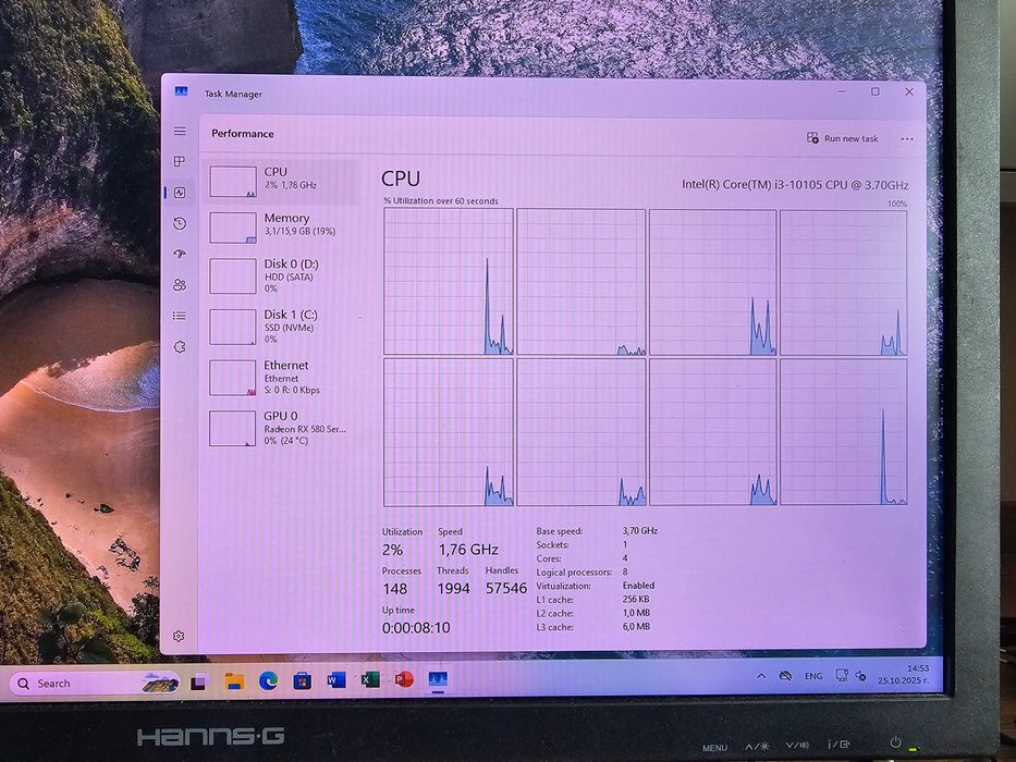 PC intel i3 10105 4x4.40 Ghz | RX 580 8GB|16GB RAM|1TB SSD + 500GB HDD