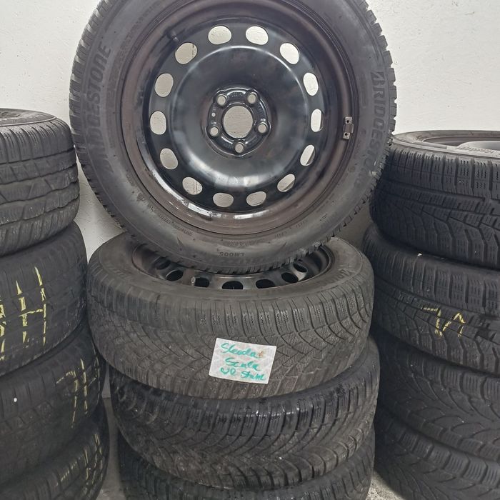 Jante +anvelope 205 55 16 skoda Skala 5×100