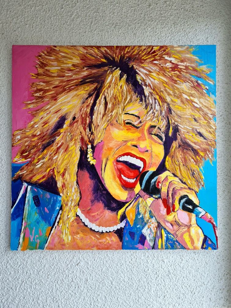 Тина, маслена картина, Pop Art Tina Turner, 65х65см