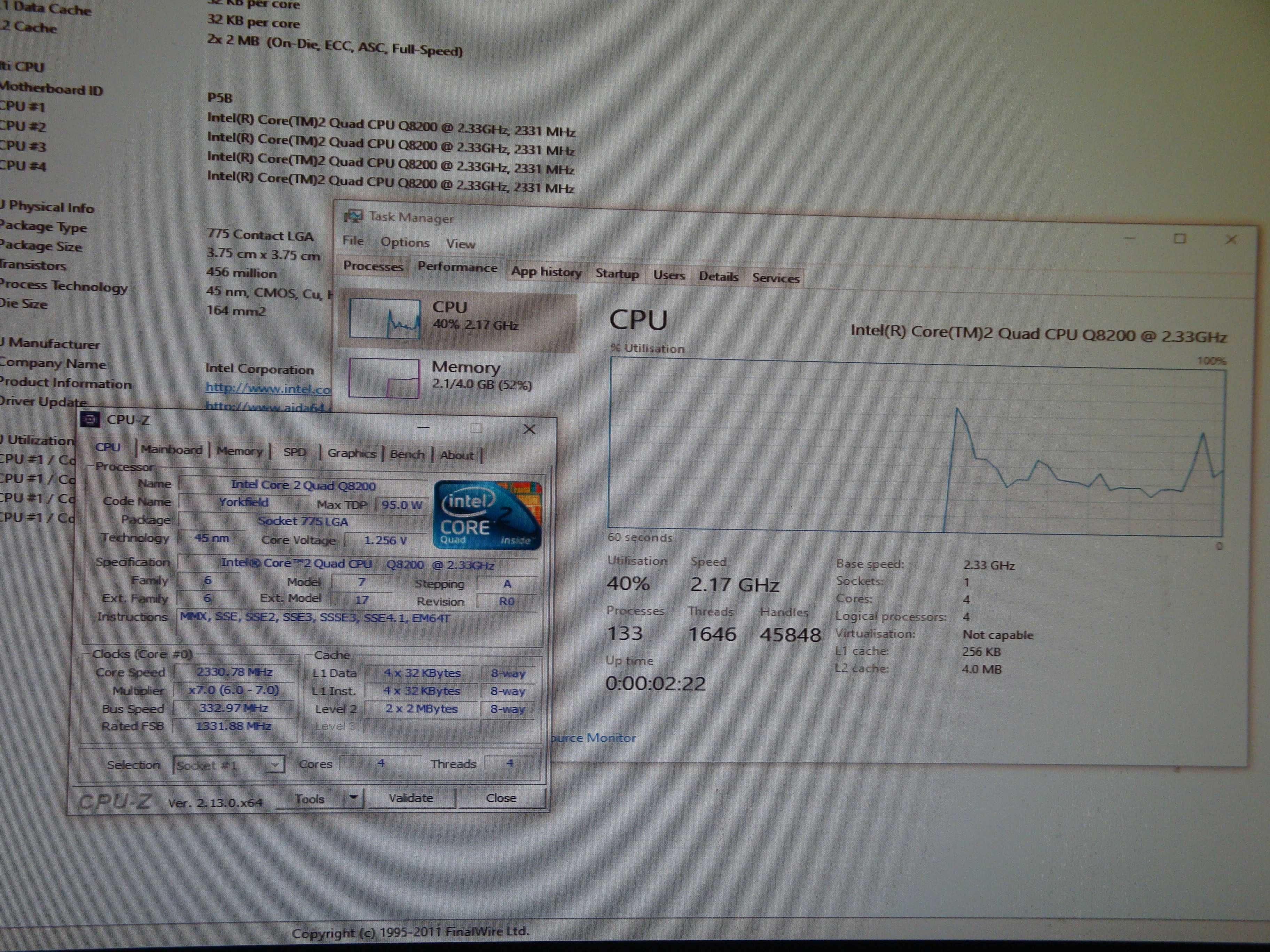 Procesor intel core 2 quad Q8200 2.33 Ghz 4mb FSB 1333 LGA 775 SLG9S