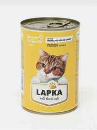 Корм консервированный для кошек, с курицей в соусе, Lapka, 415г