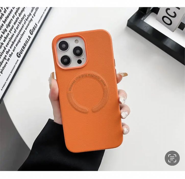 Iphone 14/15/PRO/MAX/PLUS - Husa Leather Magsafe Interior Fin Slim 0.3