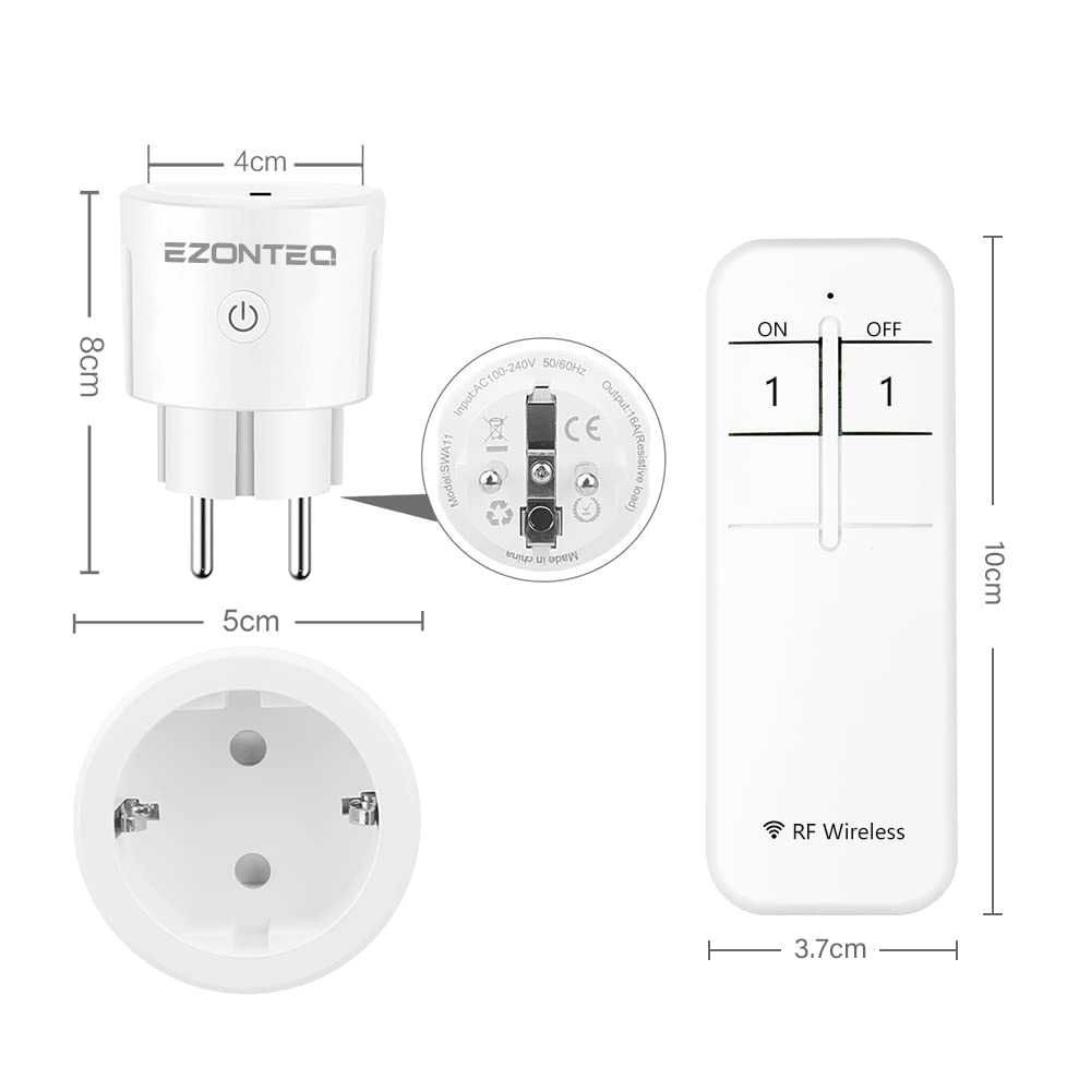 EZONTEQ интелигентен щепсел 16A за домакински уреди с дистанционно