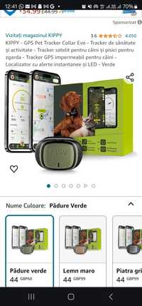 KIPPY - GPS Pet Tracker Collar Evo - Tracker de sănătate și activitate