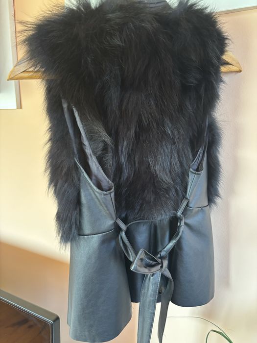 Елек естествена кожа и естествен косъм