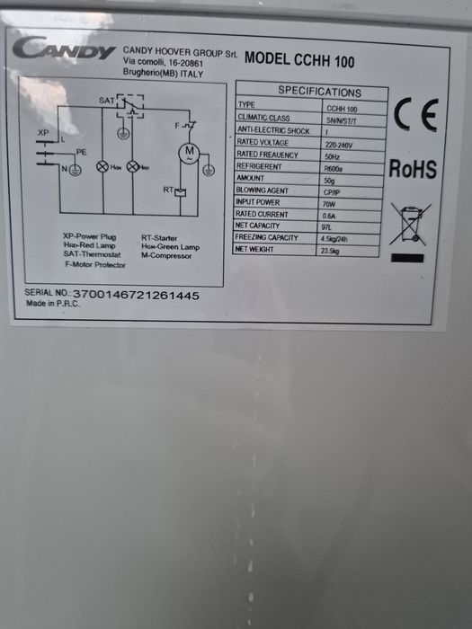 Lada frigorifica Candy