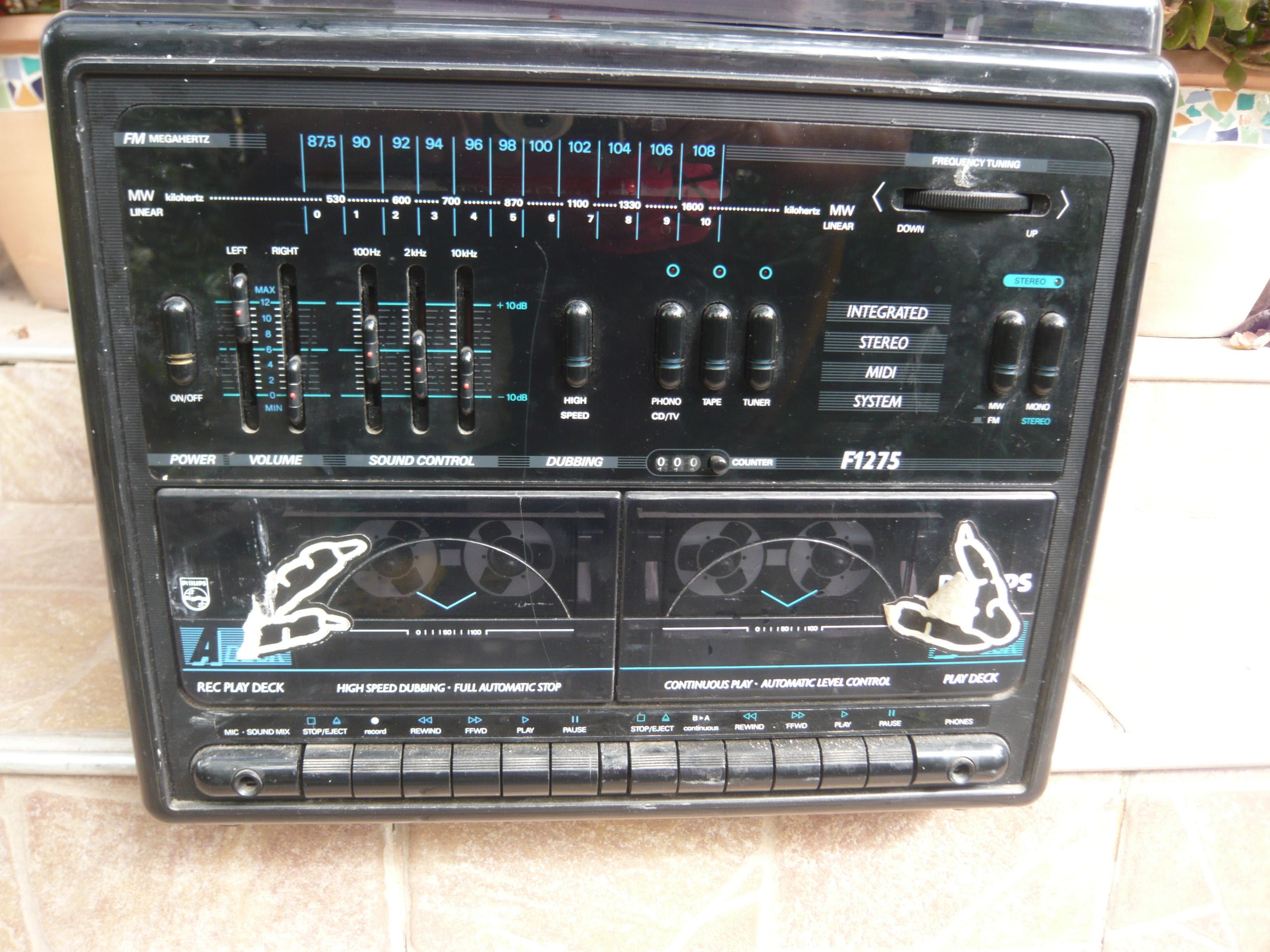 Sistem Philips F1275 cu pickup, amplificator, radio, dublu casetofon
