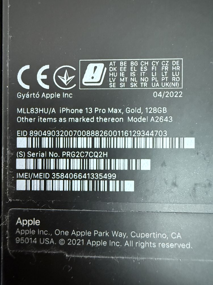 IPhone 13 PRO MAX 128gb GOLD