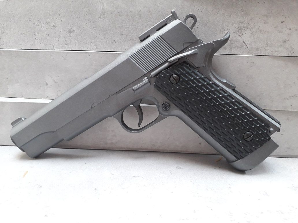 REDUCERE Colt 1911 full metal 4.5j Upgradat pistol airsoft +CO2 +Bile