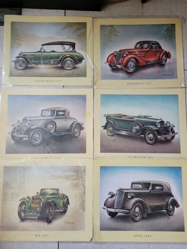 Afișe vintige ARAL mașini de epocă, vintage car, poster