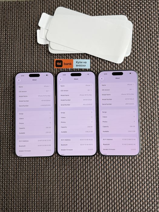 НОВ! *ЛИЗИНГ* iPhone 16 Pro Max 256Gb Black / Natural / Desert Titani