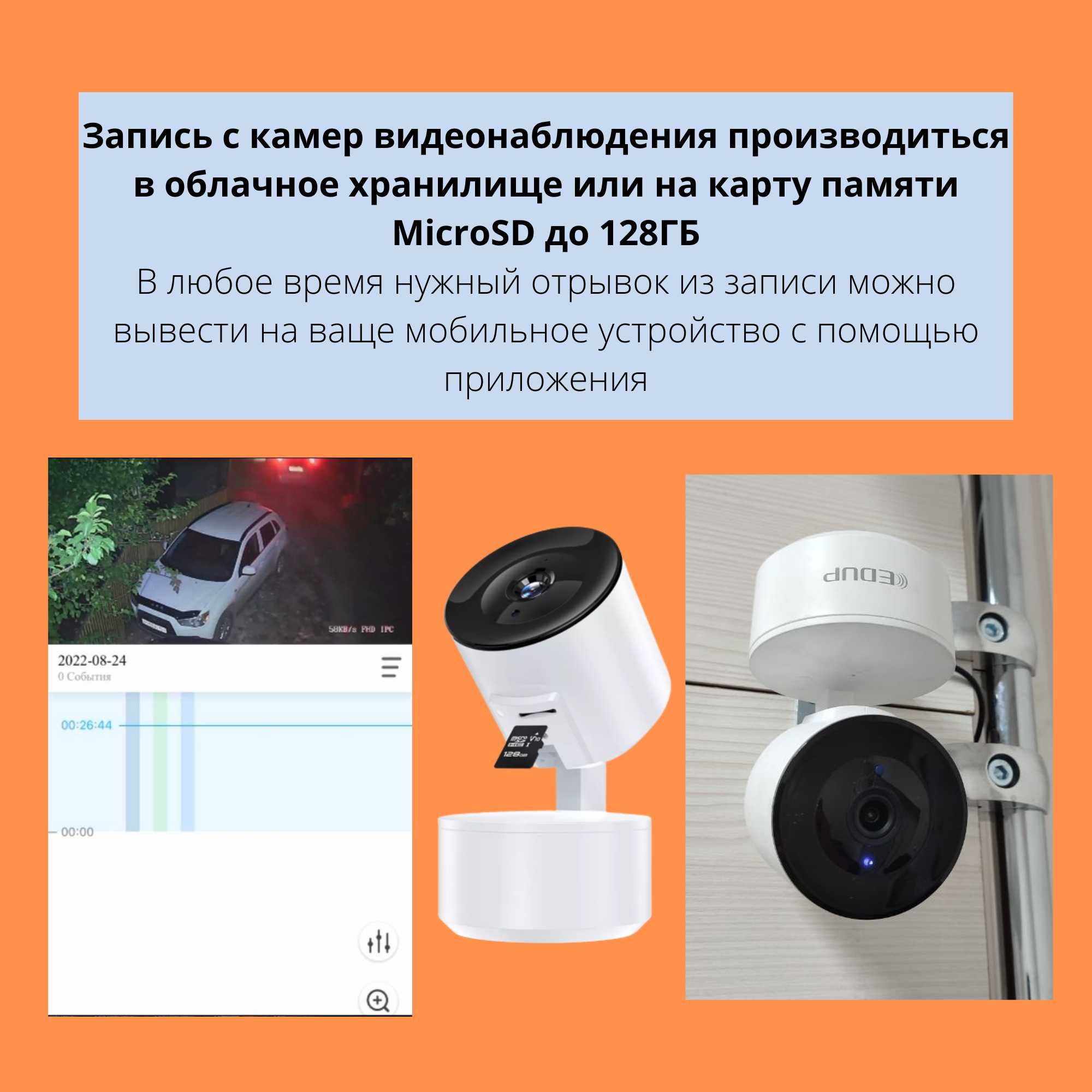 Поворотные беспроводные WiFi камеры видеонаблюдения в Петропавловске