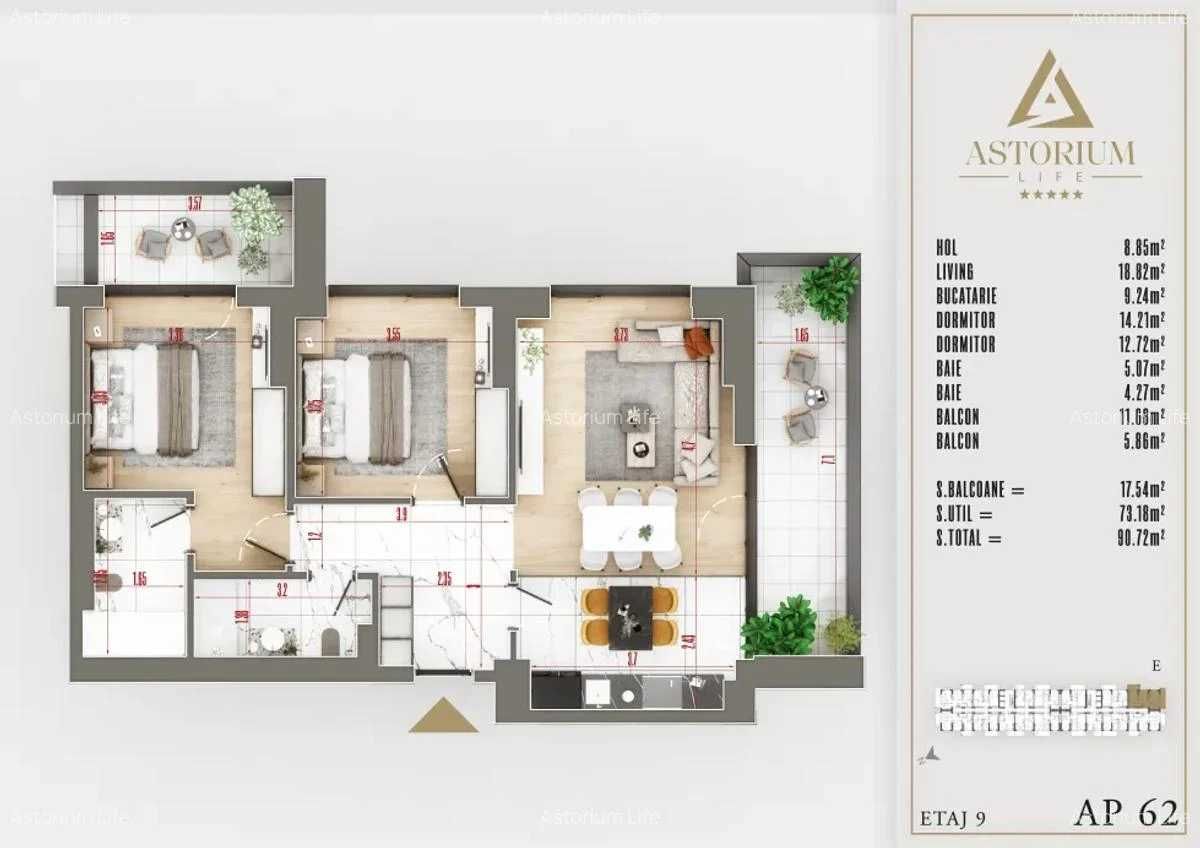 Apartament 3 Camere în Ansamblu Rezidențial Nou Comision 0%