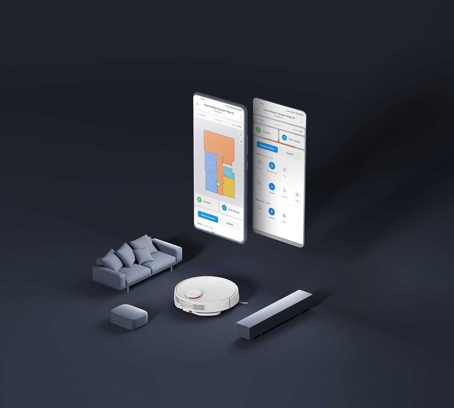Робот прахосмукачка Xiaomi Mi Robot Vacuuм Mop 2S моп за Сухо и Мокро