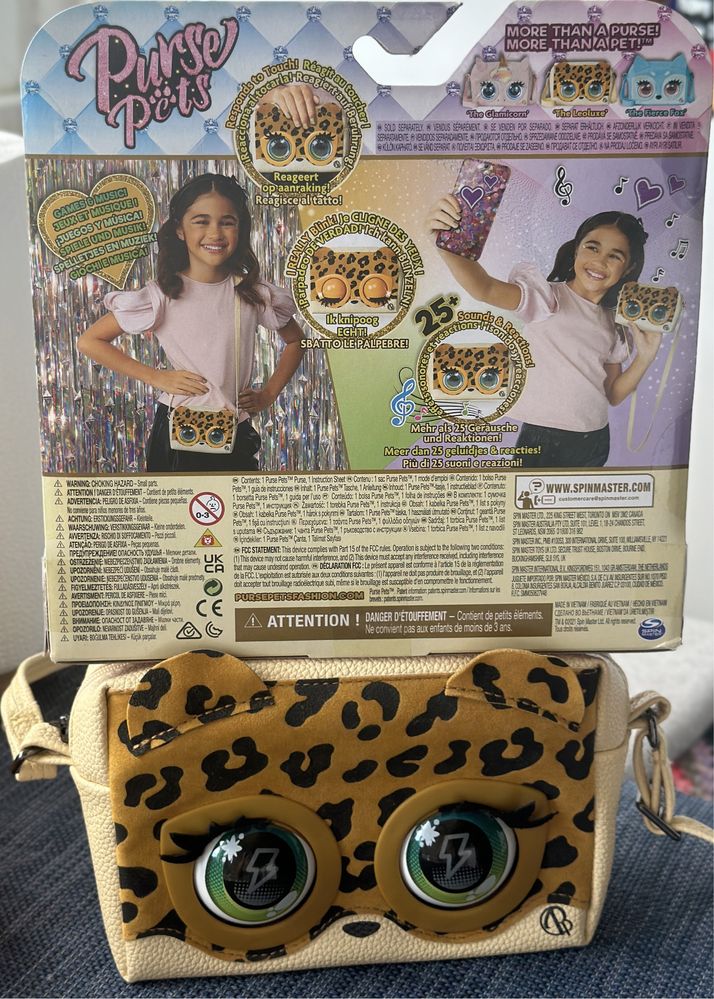 Gentuta interactiva leopard Purse Pets Leoluxe