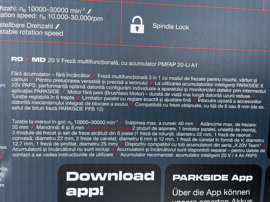 Freza multifunctionala Parkside Petformance cu garantie