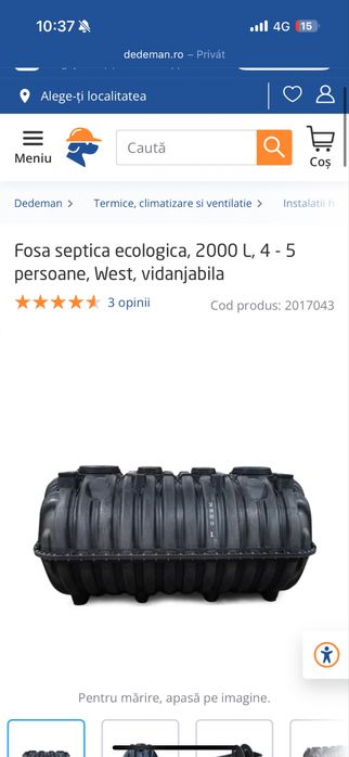 Fosa septica ecologica 2000L