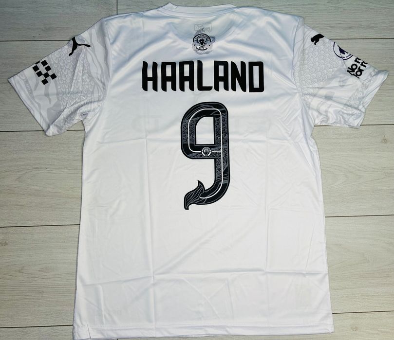 Tricou Manchester city Haaland 9 second kit white 2025