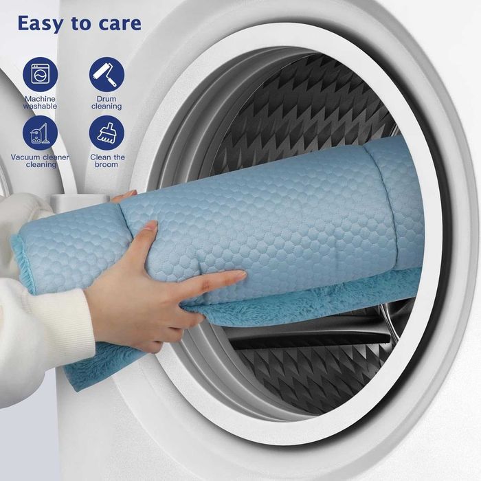 BVAGSS Мека постелка за легла за кучета, миеща се, 76x50 см, синьо