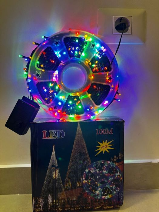Instalație de Crăciun interior/exterior/100m/8 jocuri de lumini