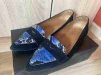 Обувки от естествен велур Aquamarine