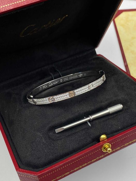 Brățară Cartier LOVE 17 White Gold 24K Slim Diamond
