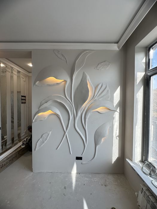 Барельеф 3D живопись Мурал Роспись стен Сәндік сурет салу Декор стен