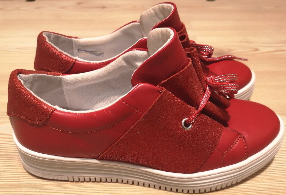Pantofi de dama Heine Red Glitter Leather shoes, 37 stare excelenta