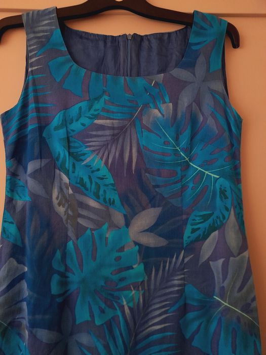 Rochie turcoaz din bumbac