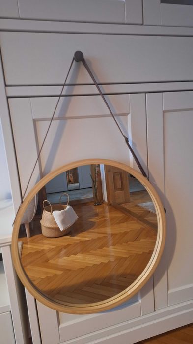 Oglinda din bambus natural, Lemi, stare Impecabila (ca si noua), 45 cm