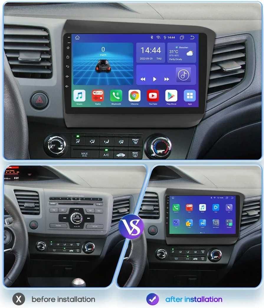 Honda Civic 2012 - 2015 Мултимедия Навигация Android