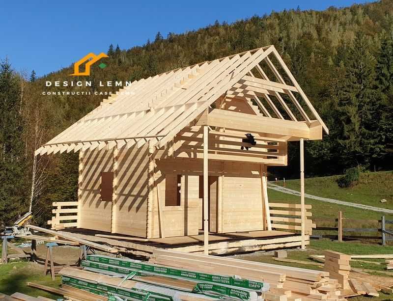 Casa lemn, cabana cu etaj, pret producator, Bobanga