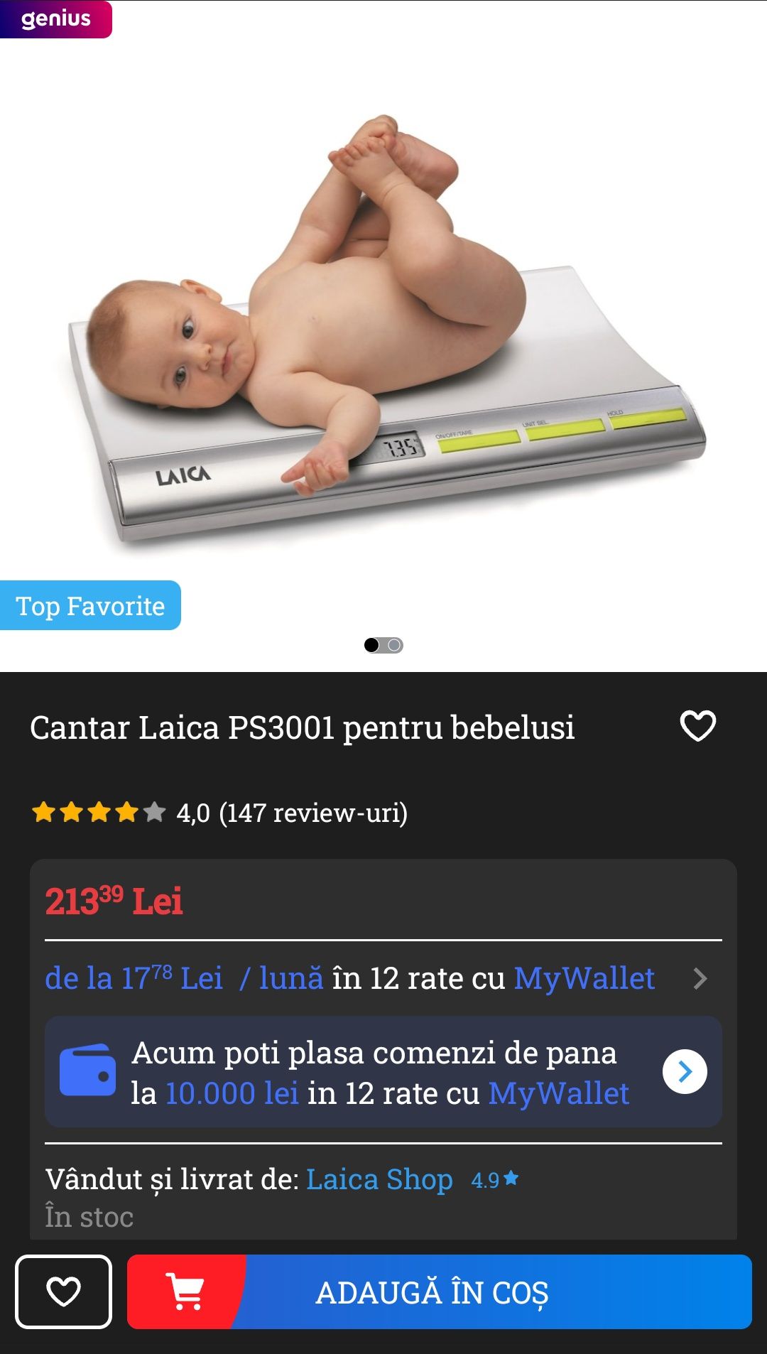 Cantar Laica PS3001 pentru bebelusi