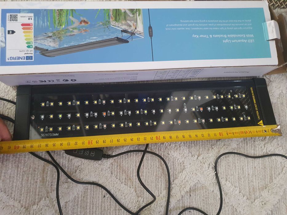 Vand lampa acvariu 10W, 40 cm, RGB Full Spectrum, bracheti extensibili