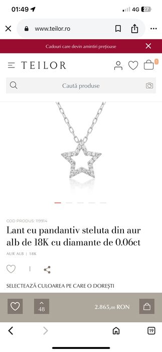 Lănțișor aur 18k 750 diamante
