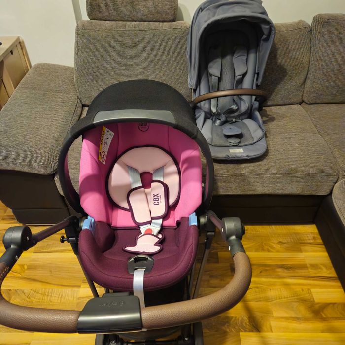 Бебешка количка Cybex Melio + стол за кола Cybex Aton Basic с адаптери