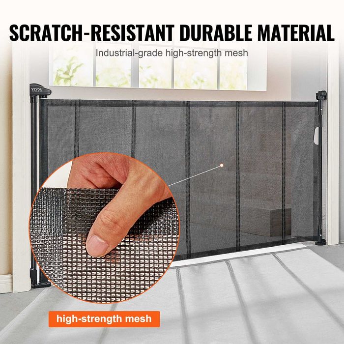 Poartă retractabilă pentru copii, h 86,5cm, se extinde pana la 193,8cm