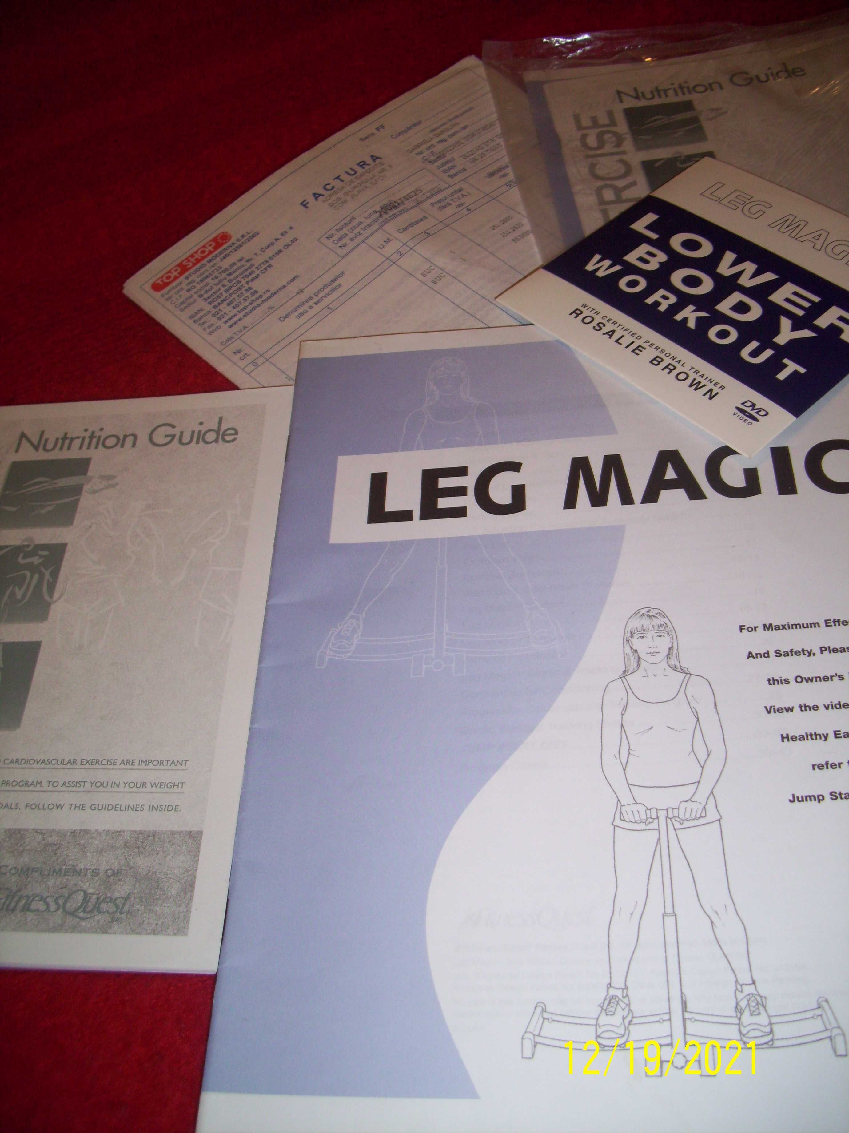 Aparat Leg Magic pt posterior bombat +DVD+ghid nutritie