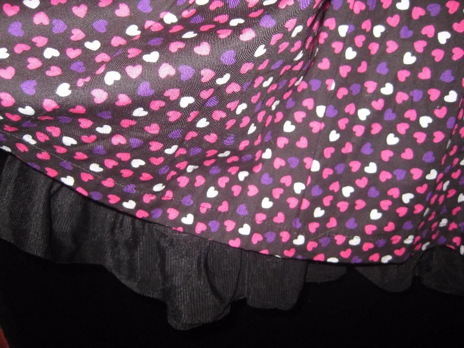Памучна лилава детска рокля с къс ръкав, 12 - 13 години