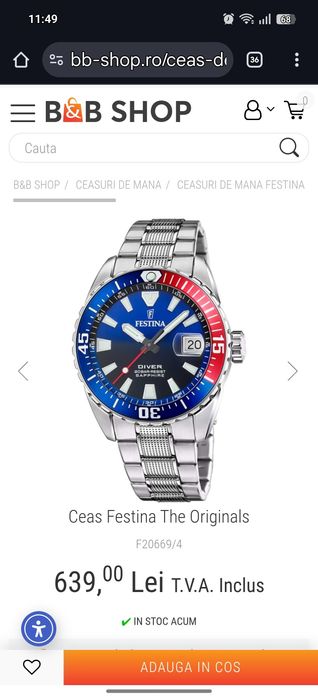 festina 41mm geam safir