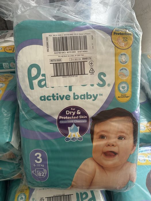 Pampers active  nr 3 82 buc