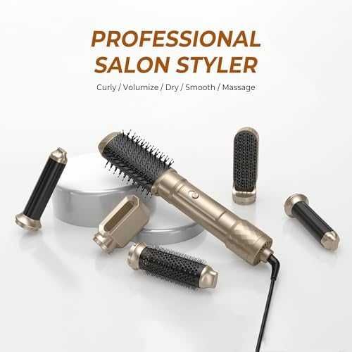 Нов Сешоар четка 6 в 1 с авто маша йони обем и изправяне коса прическа