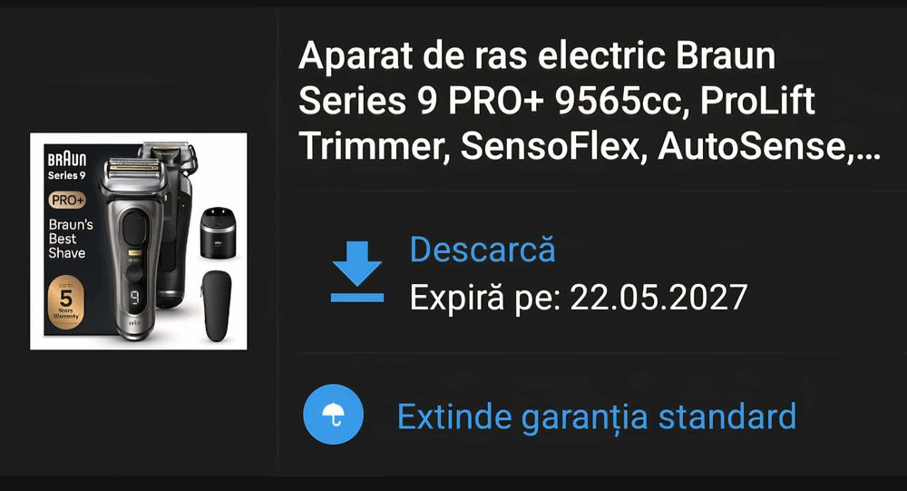 Aparat de ras Braun Series 9 Pro+ – model 9565